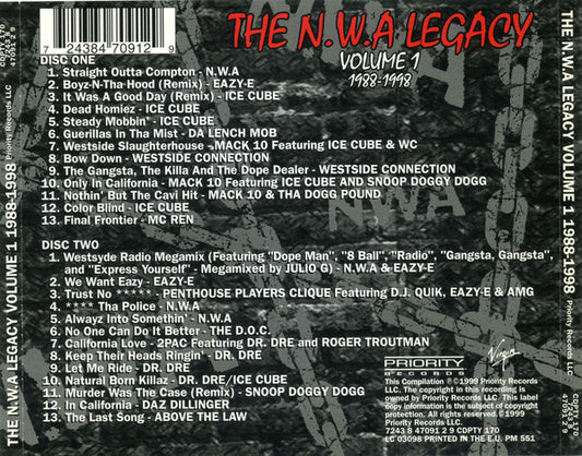 Various : The N.W.A Legacy Volume 1 1988 - 1998 (2xCD, Comp)