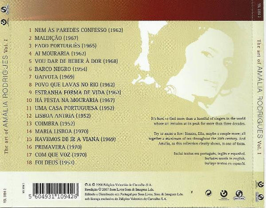 Amália Rodrigues : (The Art Of) Amália Rodrigues Vol. I (CD, Comp, RE)