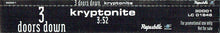 3 Doors Down : Kryptonite (CD, Promo)