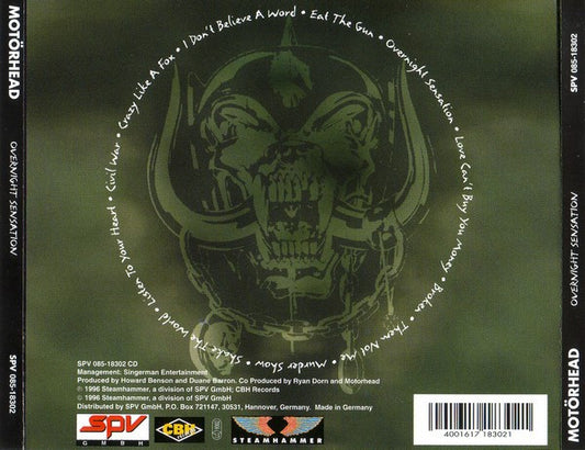 Motörhead : Overnight Sensation (CD, Album)