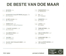 Doe Maar : De Beste Van Doe Maar (CD, Comp)