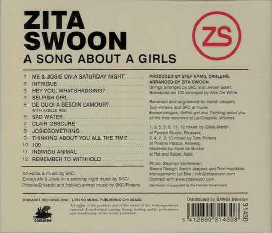 Zita Swoon : A Song About A Girls (CD, Album)