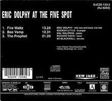 Eric Dolphy : At The Five Spot, Volume 1 (CD, Album, RE, RM, Dig)