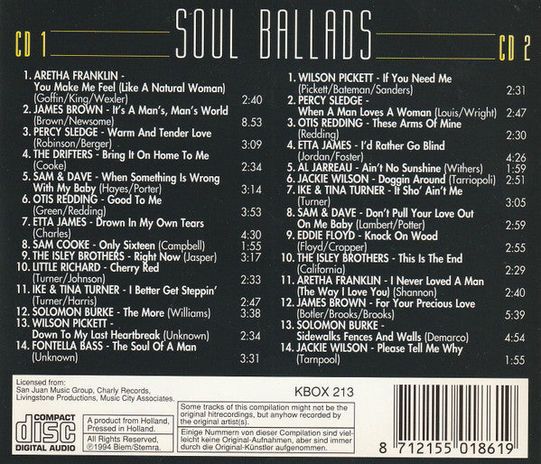 Various : Soul Ballads (2xCD, Comp)