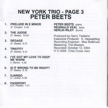 Peter Beets : New York Trio - Page 3 (CD, Album)