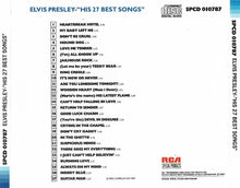 Elvis Presley : His 27 Best Songs (CD, Comp, RE)