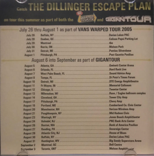 The Dillinger Escape Plan : Unretrofied (CD, Single, Promo)