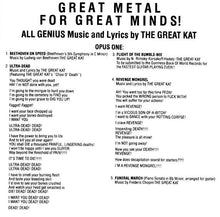 The Great Kat : Beethoven On Speed (CD, Album)