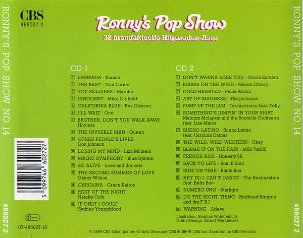 Various : Ronny's Pop Show 14 (32 Brandaktuelle Hitparaden-Asse) (2xCD, Comp)