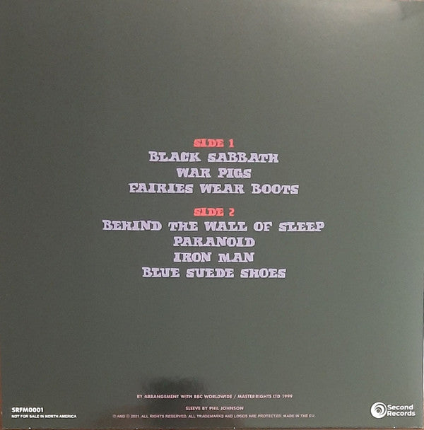 Black Sabbath : Paranoia (BBC Sunday Show : Broadcasting House London 26th April 1970) (LP, Ltd, Num, Unofficial, Pur)