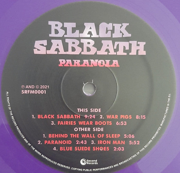 Black Sabbath : Paranoia (BBC Sunday Show : Broadcasting House London 26th April 1970) (LP, Ltd, Num, Unofficial, Pur)