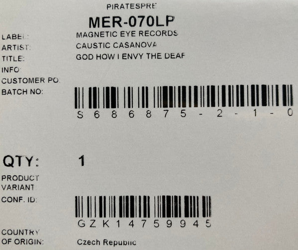 Caustic Casanova : God How I Envy The Deaf  (LP, TP)