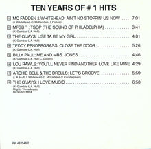 Various : Ten Years Of # 1 Hits (A Decade Of Hits - Philly International's Greatest) (CD, Comp, RE)