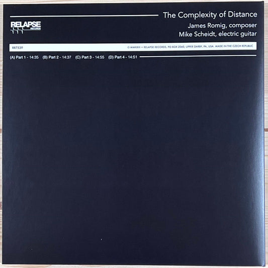 James Romig - Mike Scheidt : The Complexity Of Distance (2xLP, Album, Ltd, Cle)