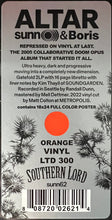 Sunn O))) & Boris (3) : Altar (2xLP, Album, Ltd, RE, Ora)