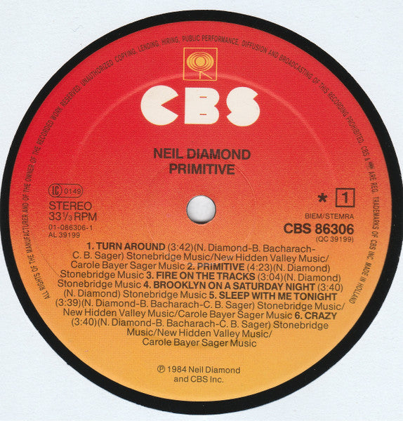 Neil Diamond : Primitive (LP, Album)