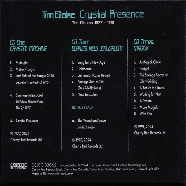 Tim Blake : Crystal Presence (The Albums 1977 - 1991) (Box, Comp + CD, Album, RE, RM + CD, Album, RE, RM )