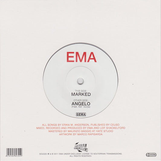 EMA (4) : Marked B/W Angelo (7", Single, Ltd, Cle)