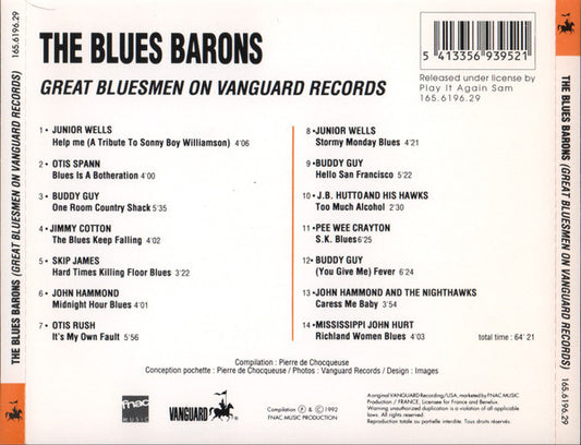 Various : The Blues Barons - Great Bluesmen On Vanguard Records (CD, Comp)