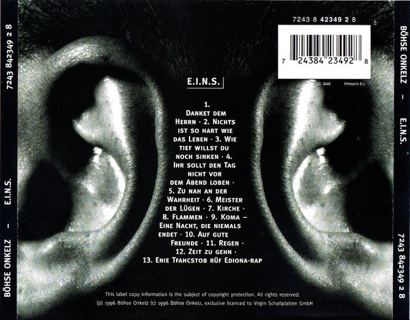 Böhse Onkelz : E.I.N.S. (CD, Album)