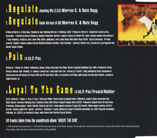 Warren G.* & Nate Dogg : Regulate (Music From "Above The Rim") (CD, Single)