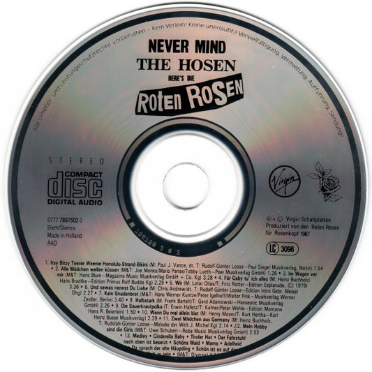 Die Roten Rosen : Never Mind The Hosen Here's Die Roten Rosen (Aus Düsseldorf) (CD, Album, RE)