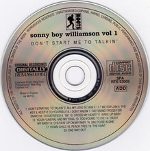Sonny Boy Williamson (2) : Volume 1 Don't Start Me To Talkin' (CD, Comp, RM)