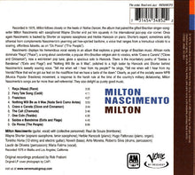 Milton Nascimento : Milton (CD, Album, RE, RM, Dig)