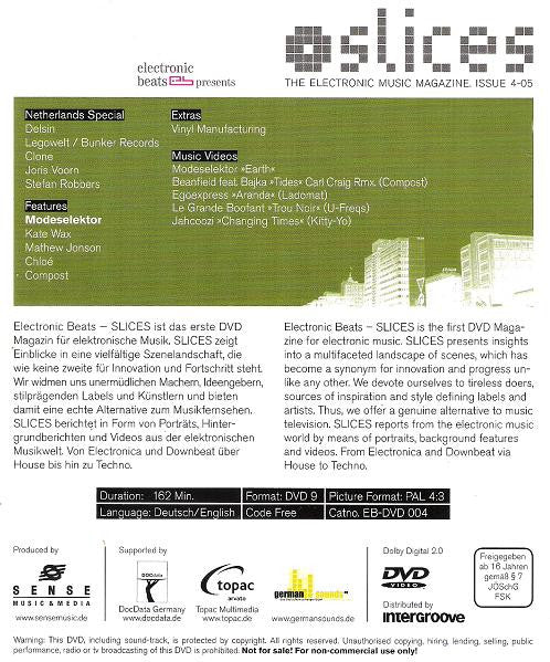 Various : Slices - The Electronic Music Magazine.  Issue 4-05 (DVD-V, PAL, DVD)