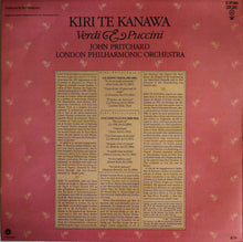 Verdi* / Puccini* - Kiri Te Kanawa, John Pritchard, London Philharmonic Orchestra : Verdi & Puccini (LP, Album)