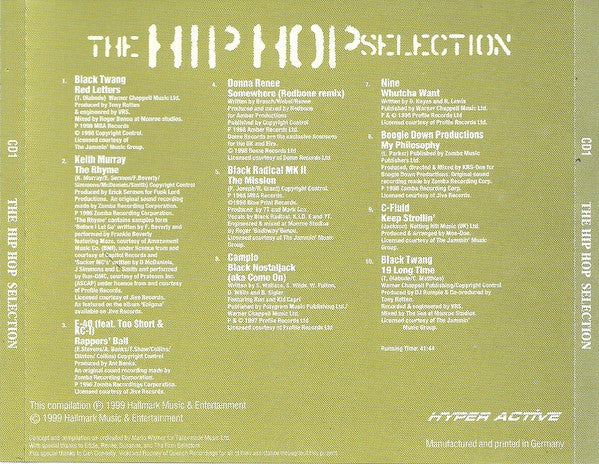 Various : The Hip Hop Selection CD 2 (CD, Comp, Mixed)