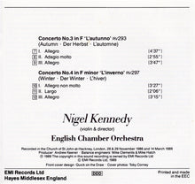 Vivaldi* - Nigel Kennedy, English Chamber Orchestra : The Four Seasons  (Le Quattro Stagioni · Die Vier Jahreszeiten · Les Quatre Saisons) (CD, Album)
