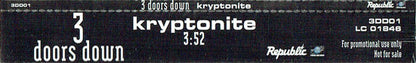 3 Doors Down : Kryptonite (CD, Promo)
