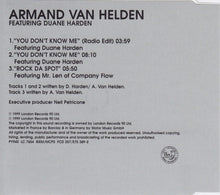 Armand Van Helden Featuring Duane Harden : You Don't Know Me (CD, Single)