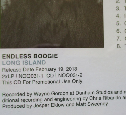 Endless Boogie : Long Island (CD, Album, Promo)