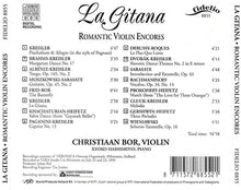 Christiaan Bor - Kyoko Hashimoto : La Gitana - Romantic Violin Encores (CD, Comp)