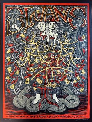 Swans & Pharmakon — Amsterdam, 2014 Concert Poster
