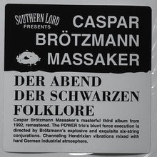 Caspar Brötzmann Massaker : Der Abend Der Schwarzen Folklore (LP, Album, RE, RM)